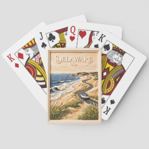 Jeu De Cartes Voyage au Delaware Texturé sur la Route Côtière Ré