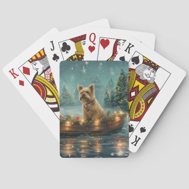 Jeu De Cartes Voyage de fête de Noël du Cairn Terrier (dos)