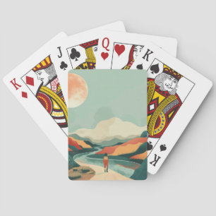 Jeu De Cartes Voyage de montagne rivière bohème terre cuite sarc