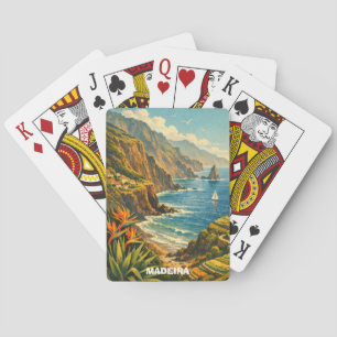 Jeu De Cartes Voyage Falaises Côtières Madère Portugal Vintage
