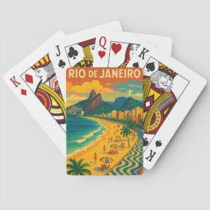 Jeu De Cartes Voyage Rétro Copacabana Rio de Janeiro Brésil 