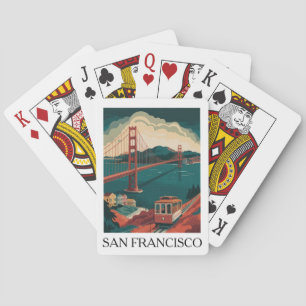 Jeu De Cartes Voyage Rétro San Francisco Pont Golden Gate