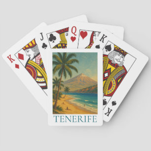 Jeu De Cartes Voyage sur la plage vintage de l'île Canarie de Te