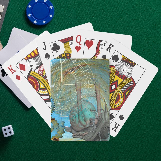 Jeu De Cartes Voyageur Escargot Steampunk Aqua (Créateur téléchargé)