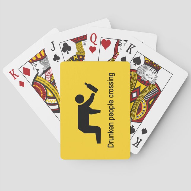 Jeu De Cartes Voyageurs en état d'ébriété traversant ⚠ panneau t (dos)