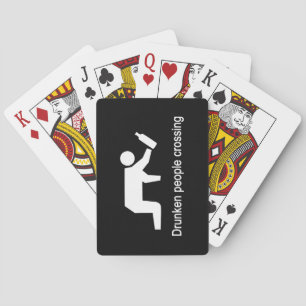 Jeu De Cartes Voyageurs en état d'ébriété traversant ⚠ panneau t