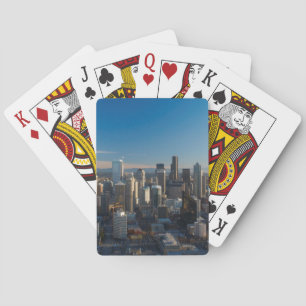 Jeu De Cartes Vue aérienne d'horizon de ville de Seattle