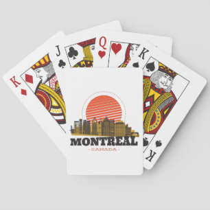 Jeu De Cartes Vue de la skyline de Montréal Canada vintage