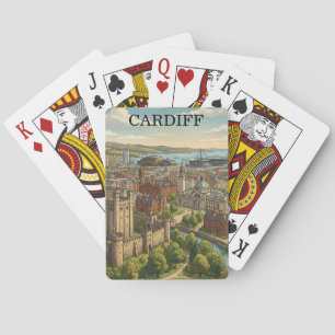 Jeu De Cartes Vue de la ville de Cardiff au Pays de Galles Royau