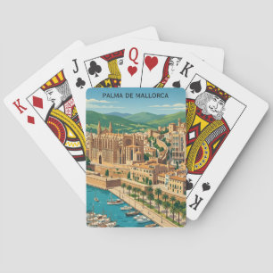 Jeu De Cartes Vue de la ville de Palma de Mallorca Voyage Vintag