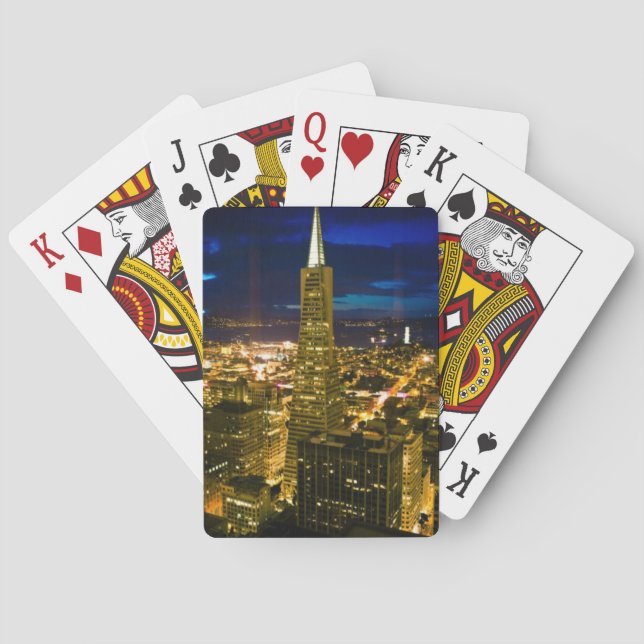Jeu De Cartes Vue de nuit de San Francisco. (dos)