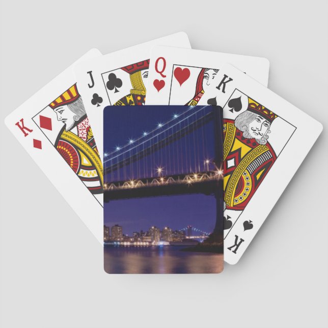 Jeu De Cartes Vue de pont de Manhattan la nuit (dos)