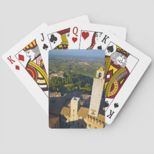 Jeu De Cartes Vue Depuis La Tour, San Gimignano, Sienne, Toscane