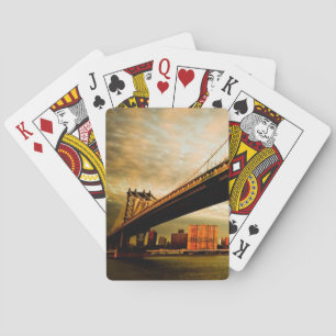 Jeu De Cartes Vue du pont de Manhattan du côté de Brooklyn (NYC)