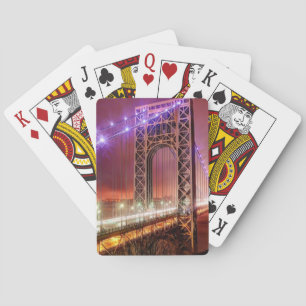 Jeu De Cartes Vue du soir ventée et pluvieuse depuis Fort Lee