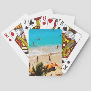 Jeu De Cartes Vue Élevée Sur La Plage De Waikiki, Honolulu