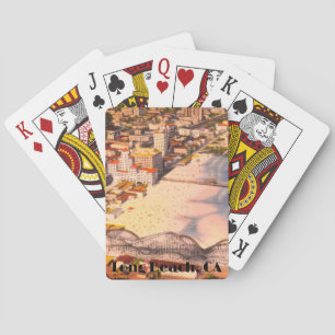 Jeu De Cartes Vue historique de la promenade de Long Beach, Cali