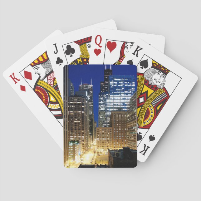 Jeu De Cartes Vue nocturne de Chicago (dos)