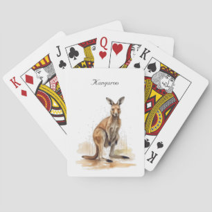 Jeu De Cartes Wanderer extérieur : aquarelle Kangaroo personnali