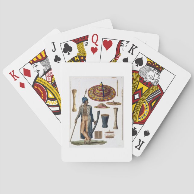 Jeu De Cartes Warrior from Island of Guebe with items of Native (dos)