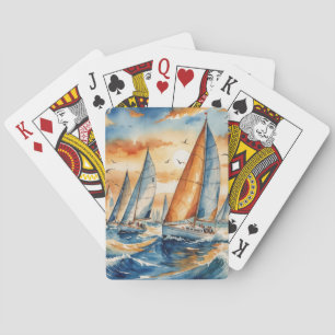 Jeu De Cartes Watercolor Sailboat Regatta