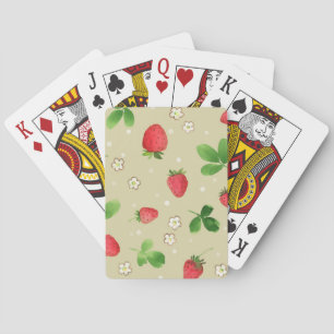 Jeu De Cartes Watercolor strawberries pattern