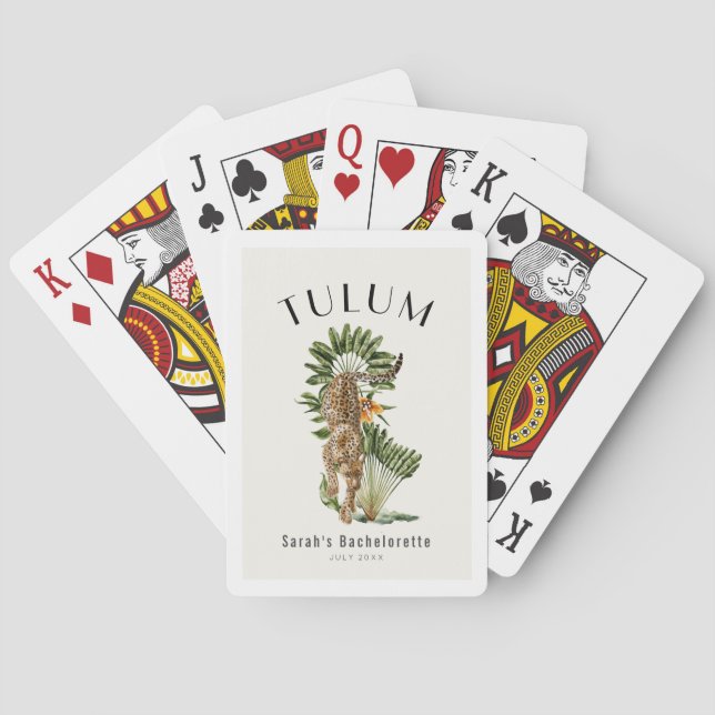 Jeu De Cartes Week-end de célibataire tropical à Tulum Léopard (dos)