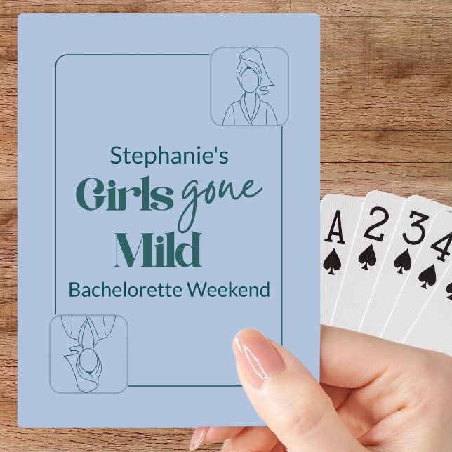 Jeu De Cartes Week-end de Fiançailles Classique Sarcelle Girls G (Customized Girls Gone Mild Classic Calligraphy Bachelorette Slumber Party Weekend Teal Playing Cards)