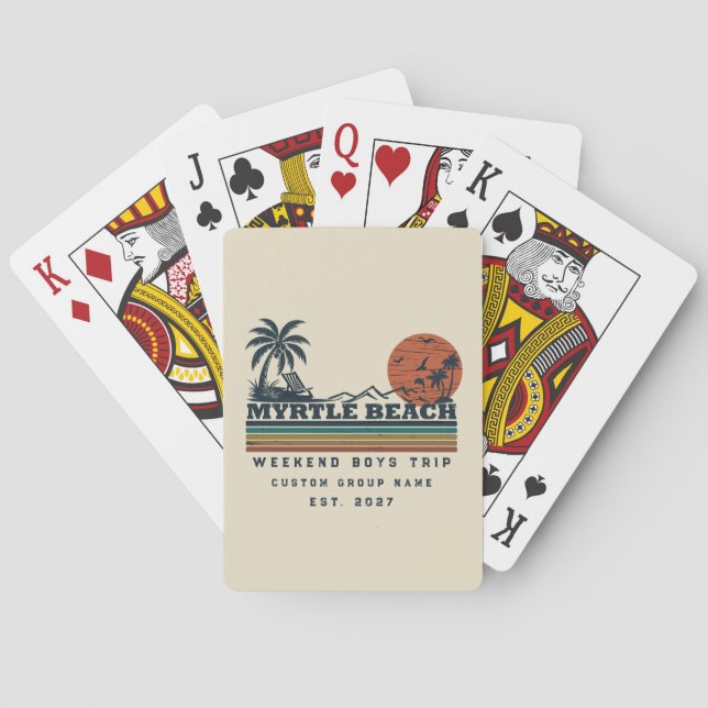 Jeu De Cartes Week-end de garçon personnalisé à Myrtle Beach (dos)