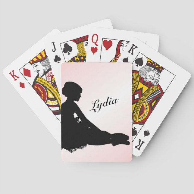 Jeu De Cartes Weight Ballerina Personnalisé w Nom Rose (dos)