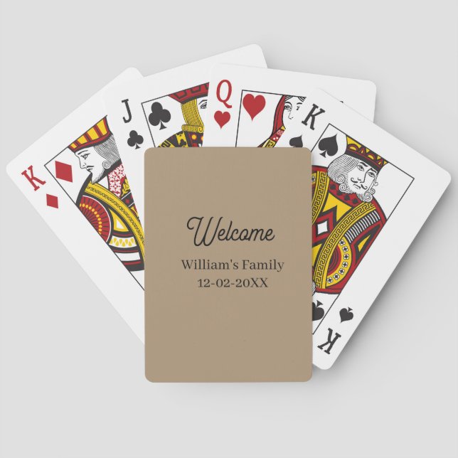Jeu De Cartes Welcome home add family name house inauguration  (dos)