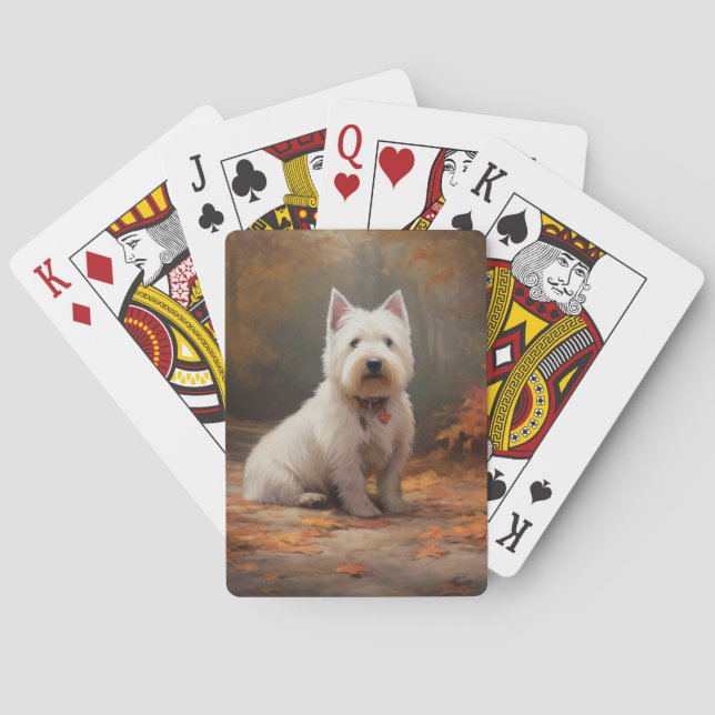 Jeu De Cartes West Highland White Terrier à l'automne Leaves aut (dos)