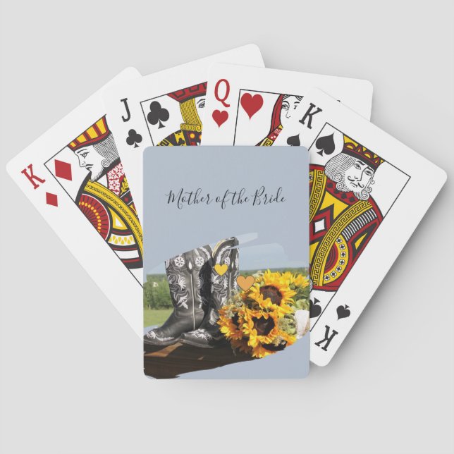 Jeu De Cartes Western Boots tournesol Mariage rustique (dos)