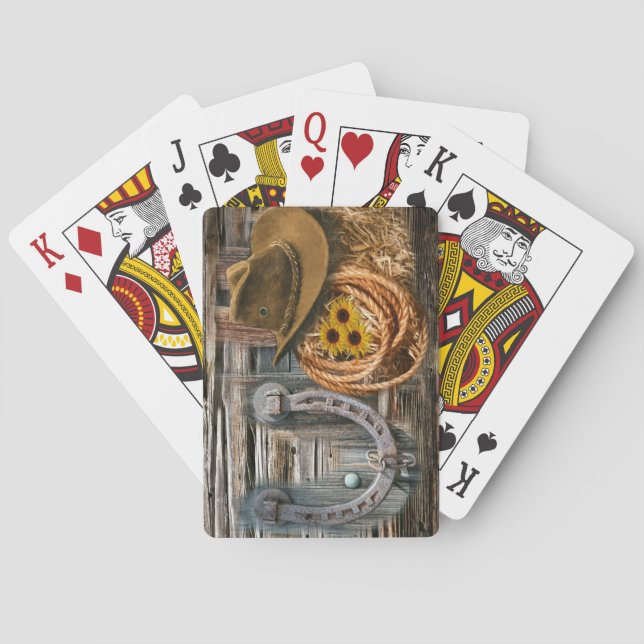 Jeu De Cartes Western Horseshoe Cowboy Hat Lasso (dos)