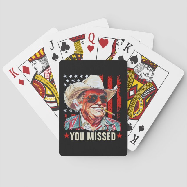 Jeu De Cartes Western Trump Cowboy | Trump 2024 vous a manqué (dos)