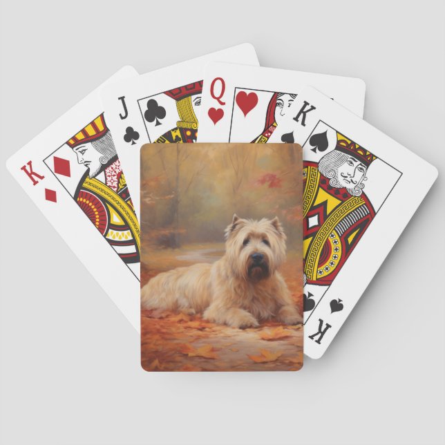 Jeu De Cartes Wheaten Terrier dans les feuilles d'automne automn (dos)