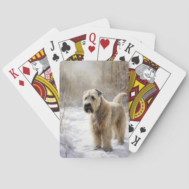Jeu De Cartes Wheaten Terrier Laisser neiger Noël (dos)