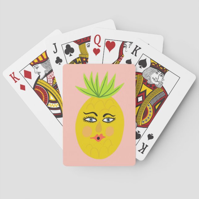 Jeu De Cartes Whimsical Ananas Funny Face PERSONNALISER IT (dos)