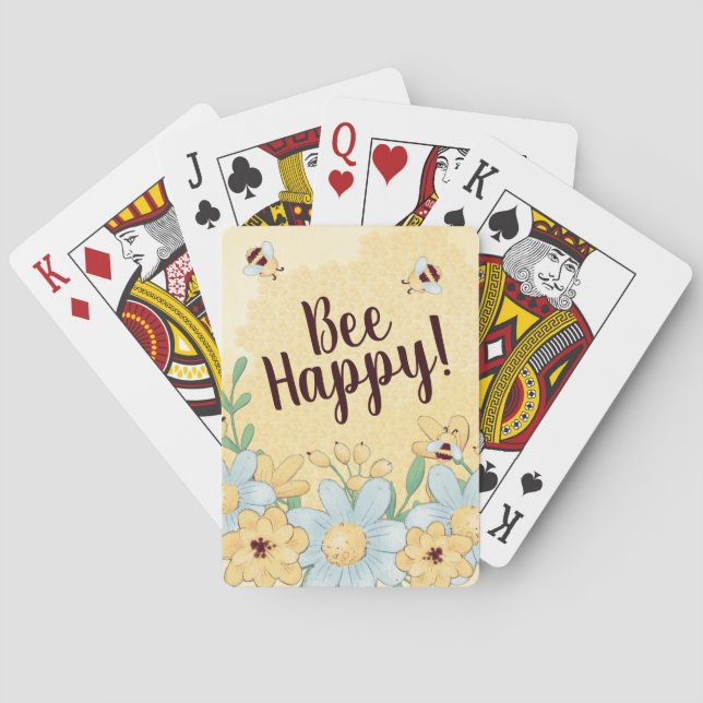 Jeu De Cartes Whimsical Bee Happy Floral (dos)