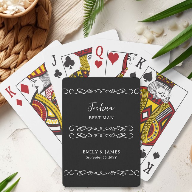 Jeu De Cartes Whimsical Dooda N'importe quel couleur Groomsman M (Best Man Poker Cards with whimsical doodles and love hearts - edit color or personalize for anyone)