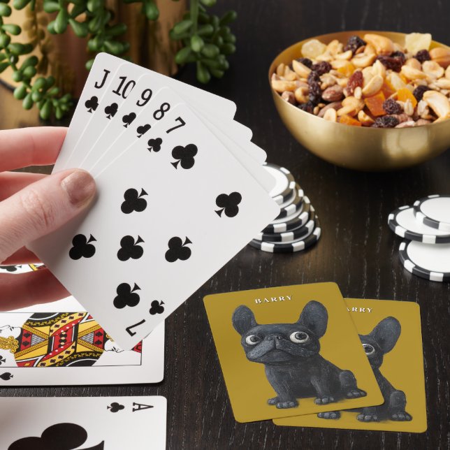 Jeu De Cartes Whimssic Black Frenchie Mustard Yellow Dog Fourre- (In Situ)