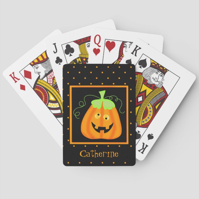 Jeu De Cartes Whimy Citrouille d'Halloween en noir (dos)