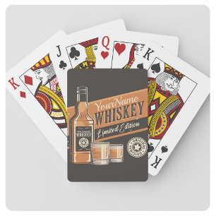 Jeu De Cartes Whiskey Liquor Bottle Western Bar