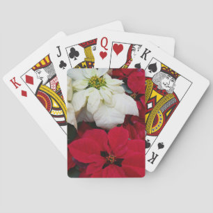 Jeu De Cartes White and Red Poinsettias
