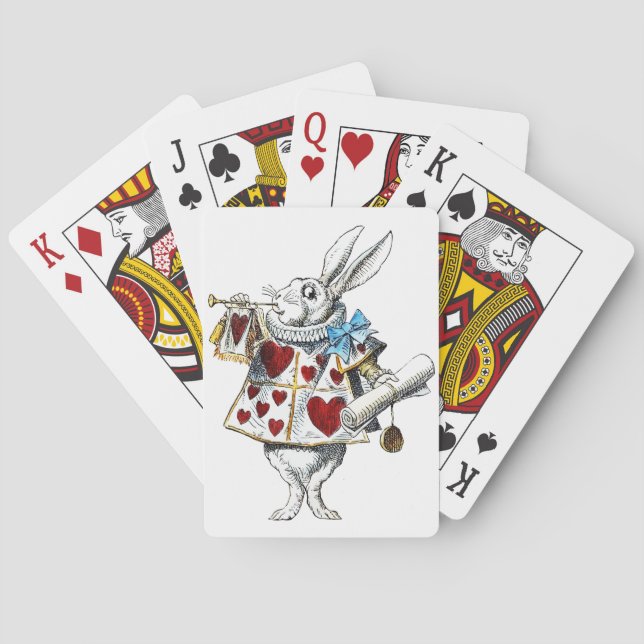 Jeu De Cartes White Rabbit Alice Wonderland Hearts (dos)