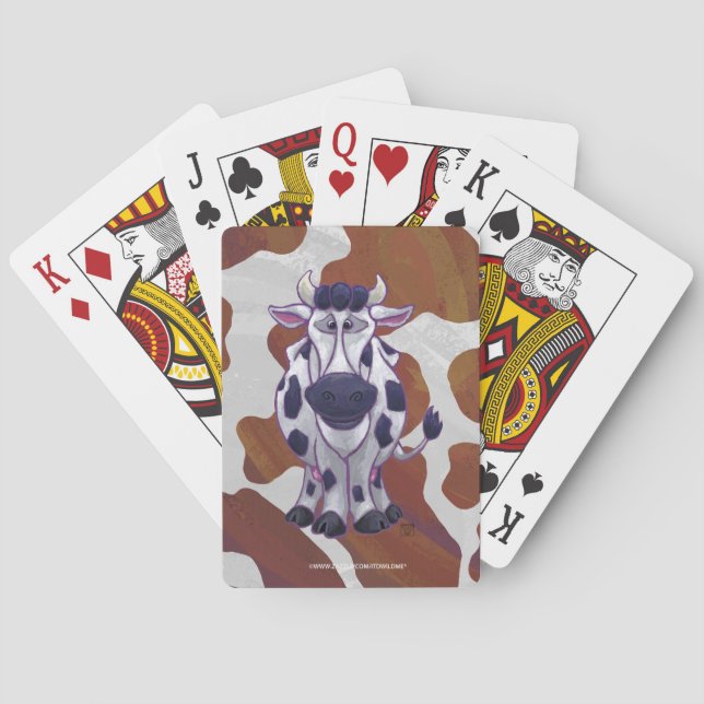 Jeu De Cartes Wild me Vache Brown et blanche Impression (dos)