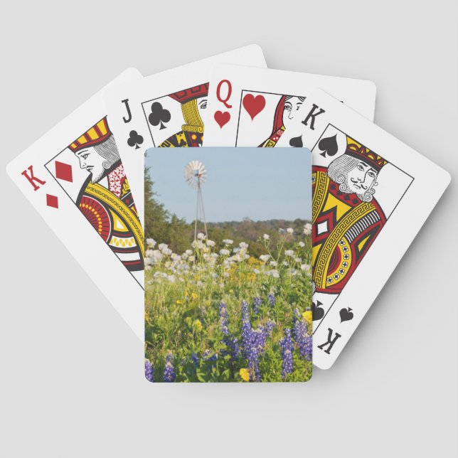 Jeu De Cartes Wildflowers And Windmill In Texas Hill Country (dos)