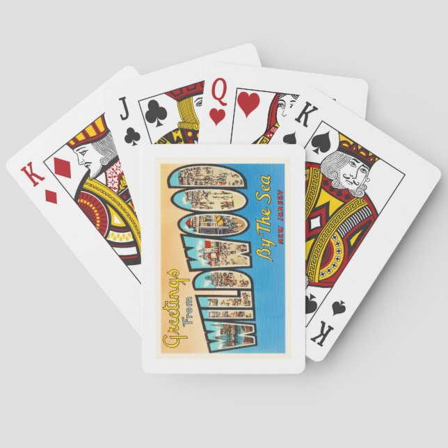 Jeu De Cartes Wildwood par la carte postale de cru du New Jersey (dos)