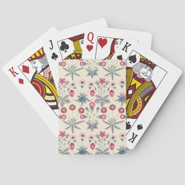 Jeu De Cartes William Morris Daisy Motif floral Orange rouge (dos)