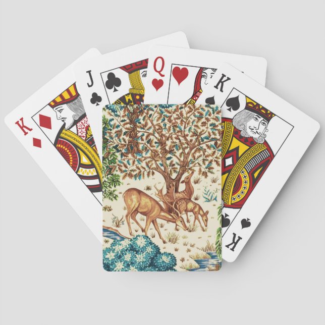 Jeu De Cartes William Morris Deer par une Tapisserie Brook Beige (dos)